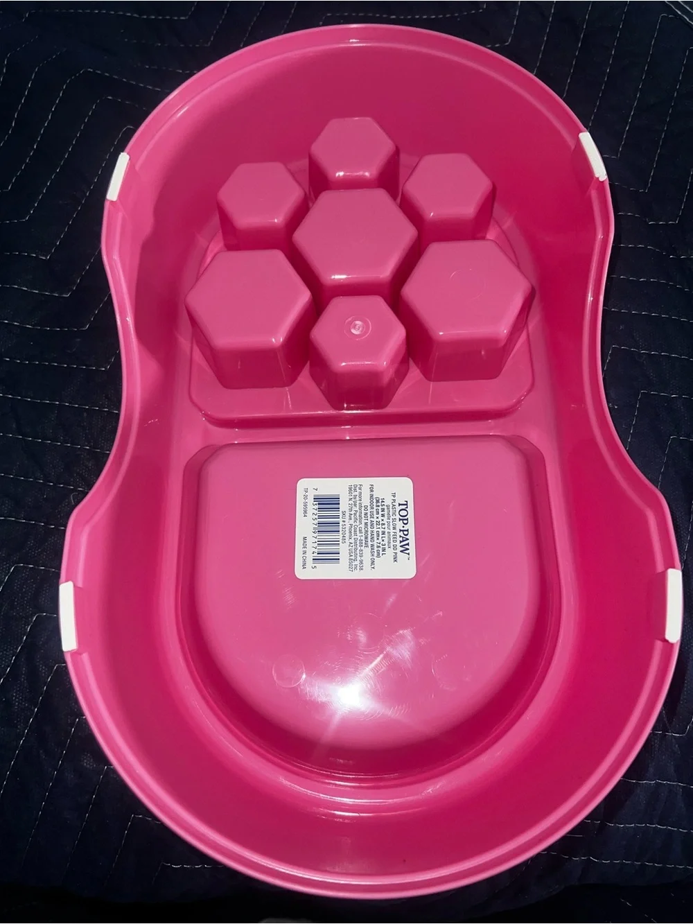 Top Paw Pink Slow Feeder Dog Bowl Brand New